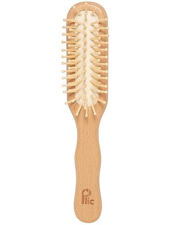 Cepillo de cabello portátil clavijas madera haya