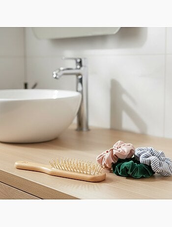 Cepillo de cabello portátil clavijas madera haya