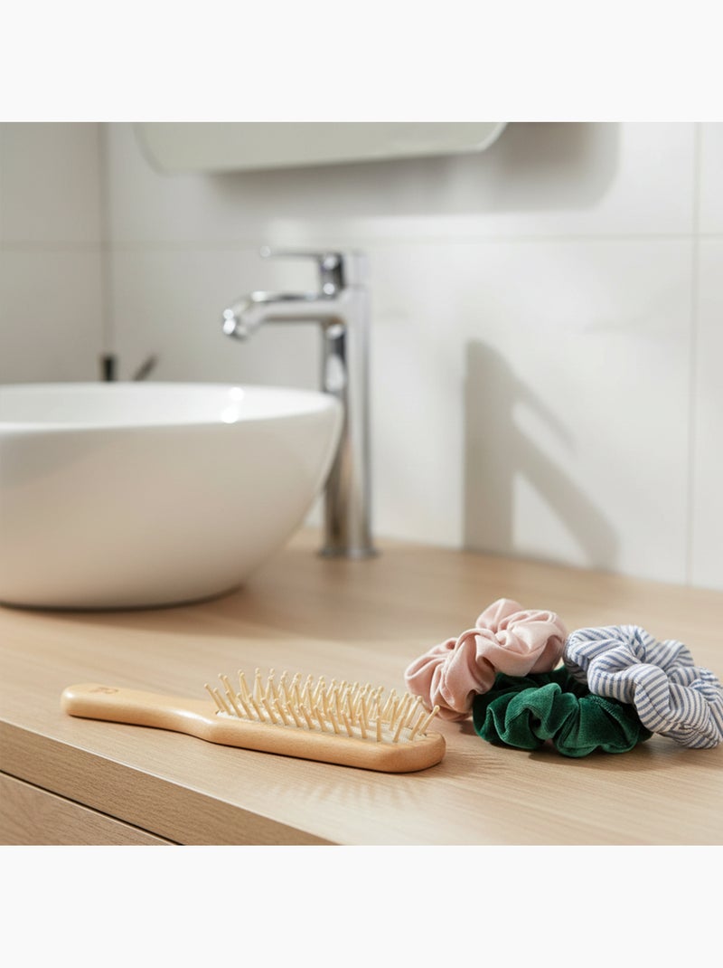 Cepillo de cabello portátil clavijas madera haya Madera natural - Kiabi
