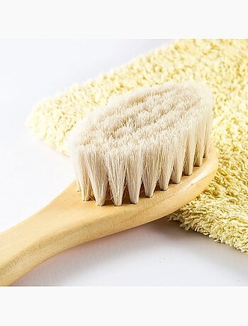 Cepillo de pelo bebé cerdas de cabra mango madera