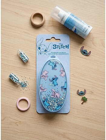 Cepillo desenredante ovalado de silicona con purpurina Stitch Disney