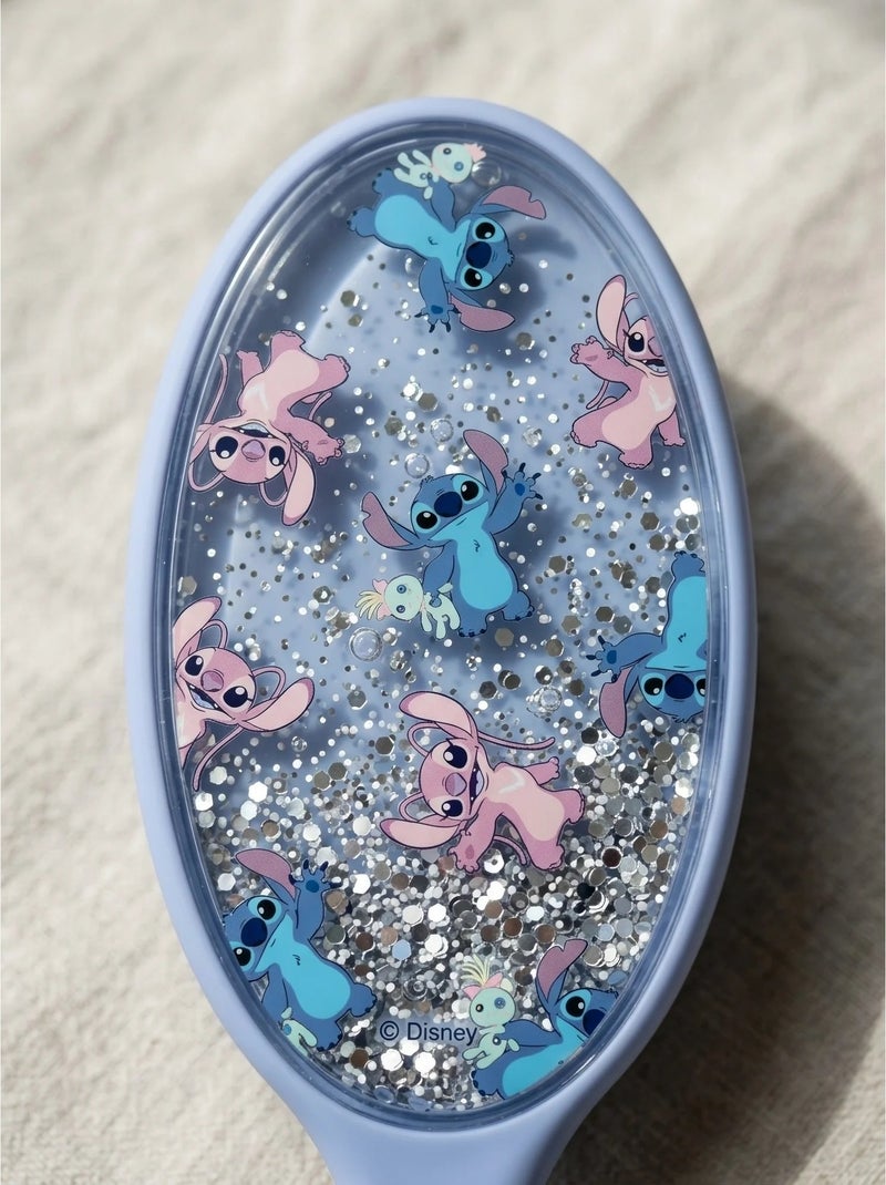 Cepillo desenredante ovalado de silicona con purpurina Stitch Disney Azul - Kiabi