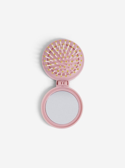 Cepillo para el pelo plegable con espejo - Kiabi Cepillo para el pelo plegable con espejo - Kiabi