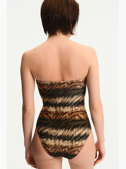 Cesira bañador sin tirantes con estampado de zebra y brillo penti - Kiabi Cesira bañador sin tirantes con estampado de zebra y brillo penti - Kiabi