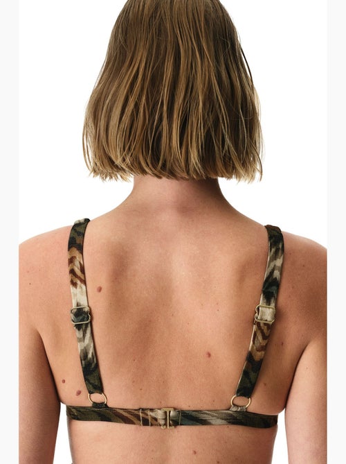 Cesira top de bikini con escote en v profundo, estampado de cebra y hilo brillante penti - Kiabi
