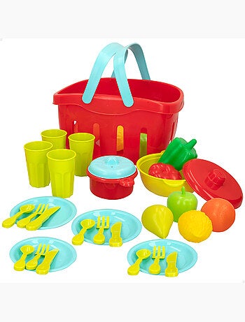 Cesta alimentos de juguete y menaje 36 piezas my home colors