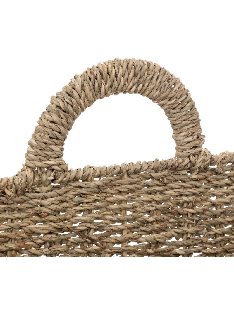 Cesta colgante cora de paja y metal 37x14cm Beige - Kiabi