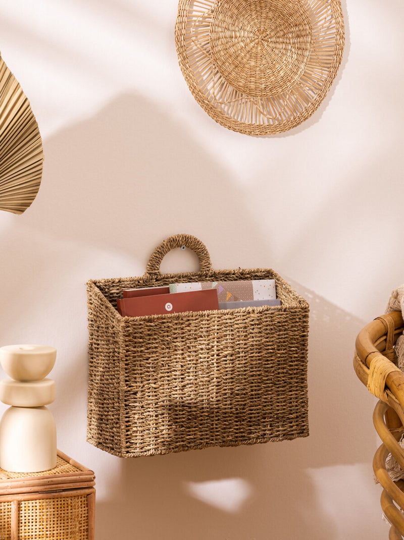 Cesta colgante de mimbre Beige - Kiabi