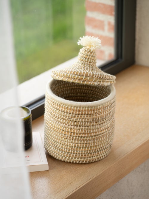 Cesta con tapa de lana - Kiabi