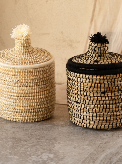 Cesta con tapa de lana - Kiabi