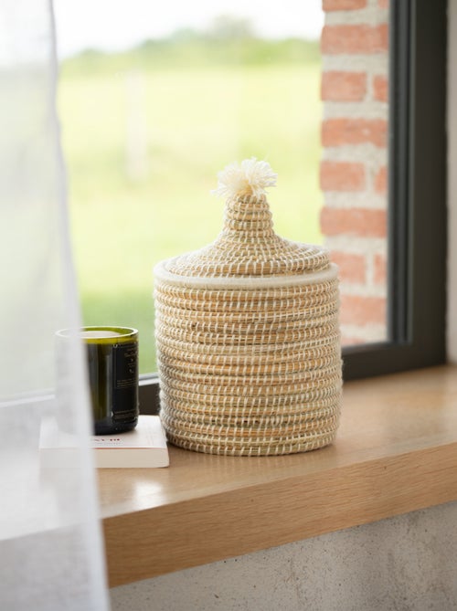 Cesta con tapa de lana - Kiabi