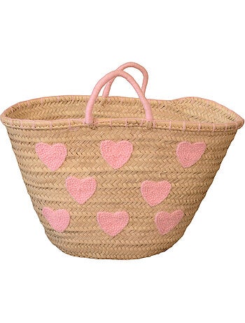 Cesta Corazones bordados