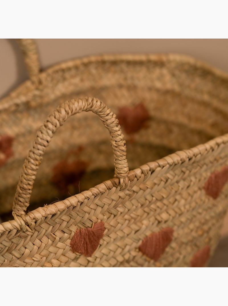 Cesta Corazones bordados Rosa - Kiabi