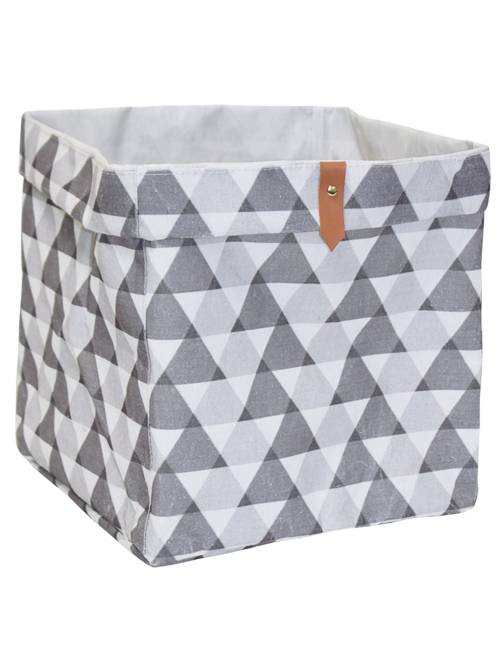 Cesta de almacenaje cubo Hogar - blanco/gris - Kiabi - 5,00€