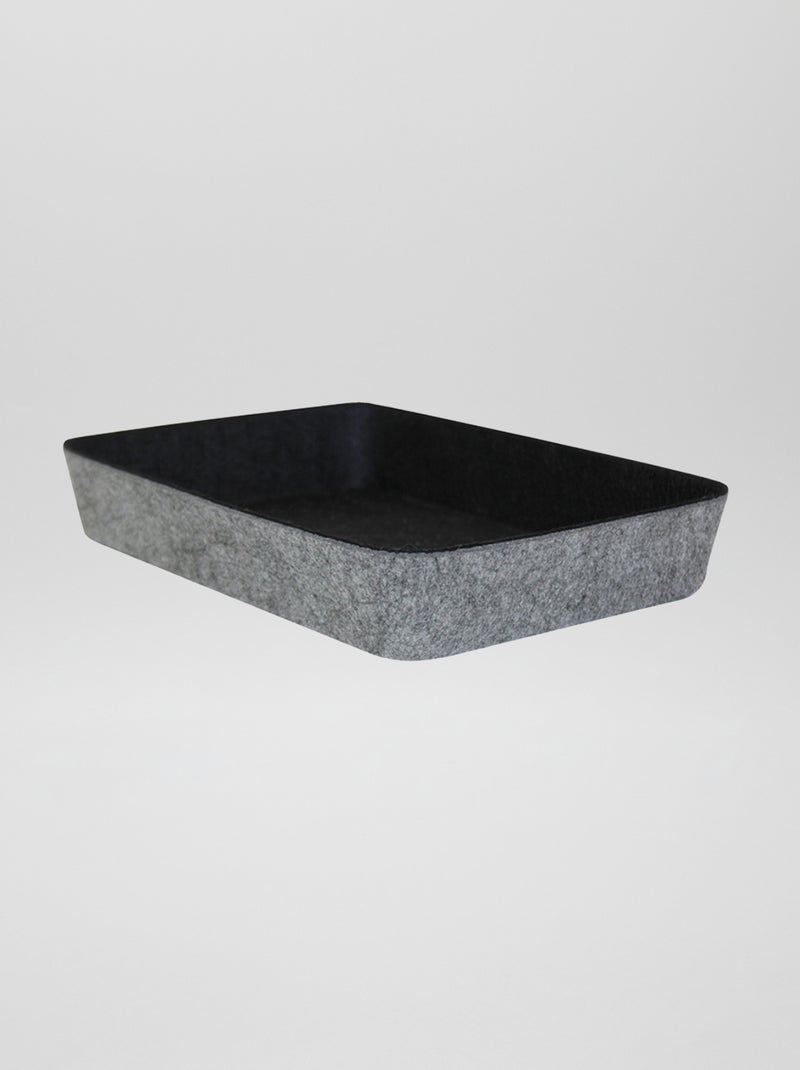Cesta de almacenaje de fieltro gris/negro - Kiabi