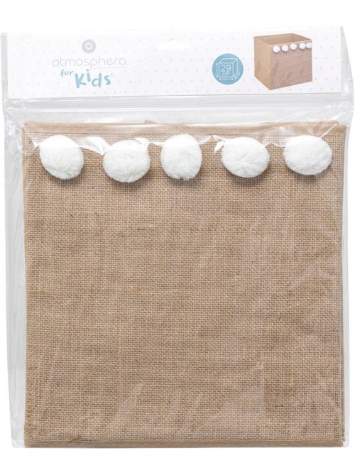 Cesta de almacenaje de yute con pompones - Kiabi