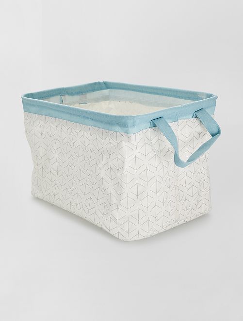 Cesta de almacenaje rectangular Hogar - blanco/azul - Kiabi - 6,00€