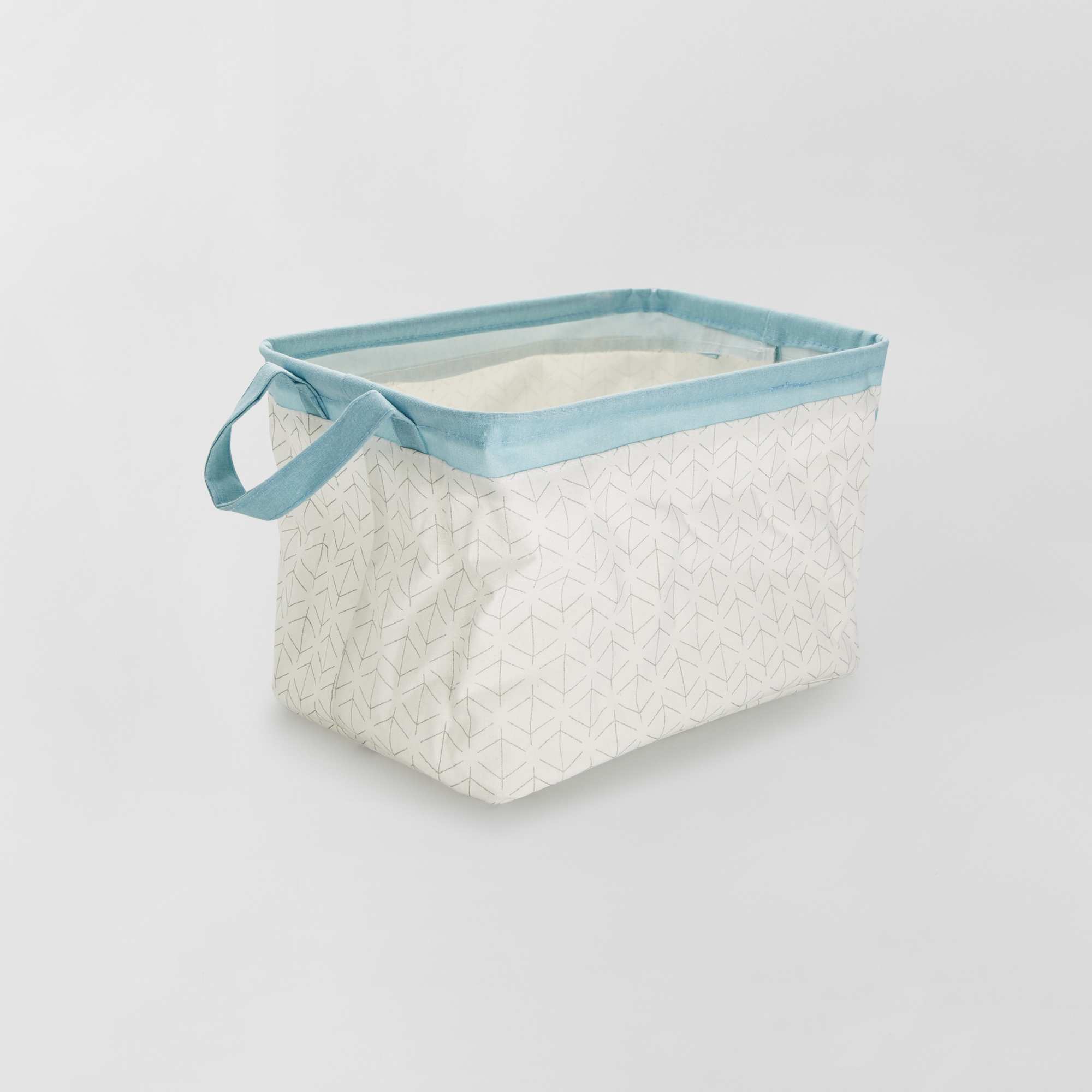 Cesta de almacenaje rectangular Hogar - blanco/azul - Kiabi - 6,00€