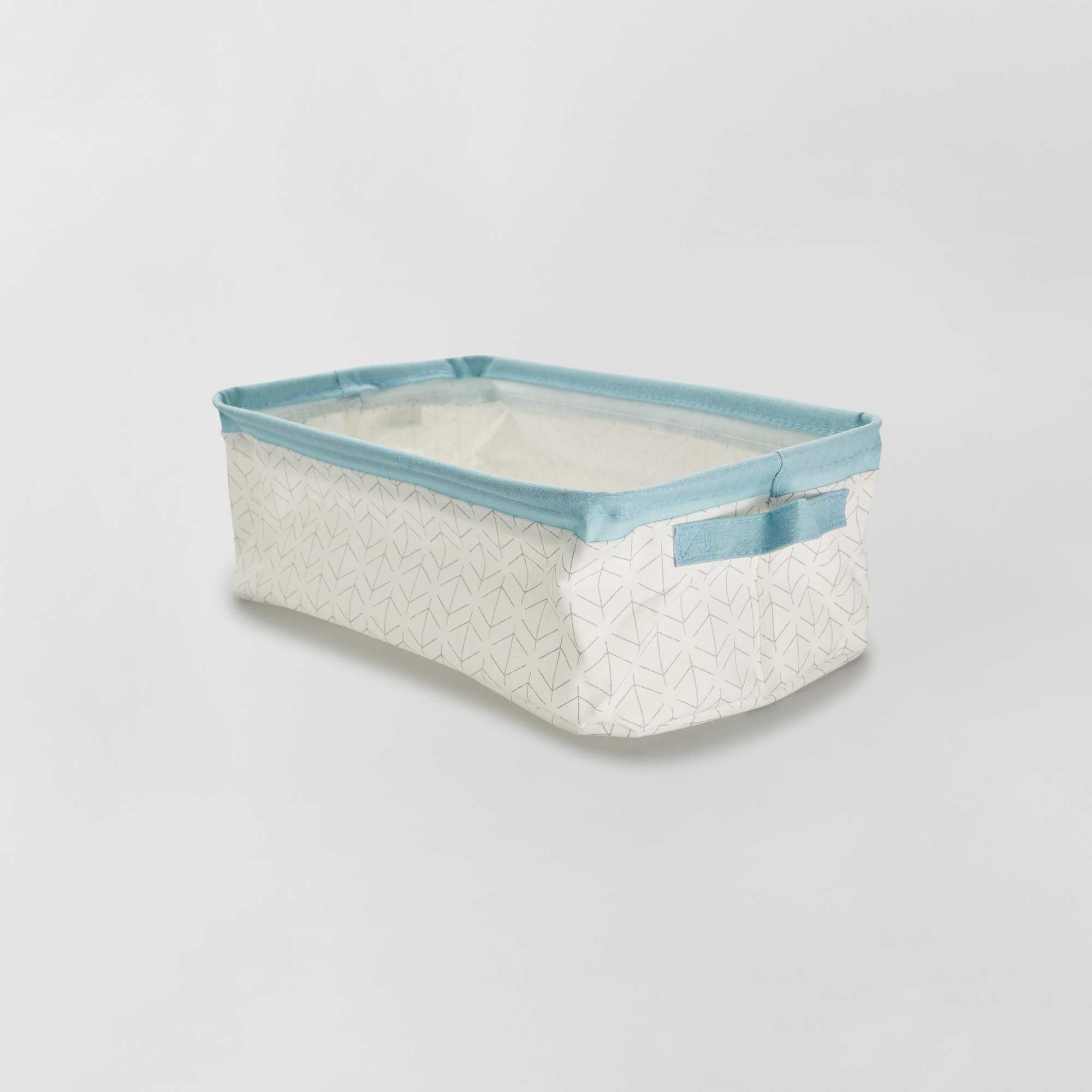 Cesta de almacenaje rectangular Hogar - blanco/azul - Kiabi - 6,00€