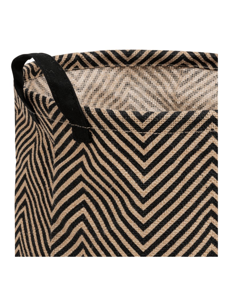 Cesta de almacenamiento a rayas Beige - Kiabi