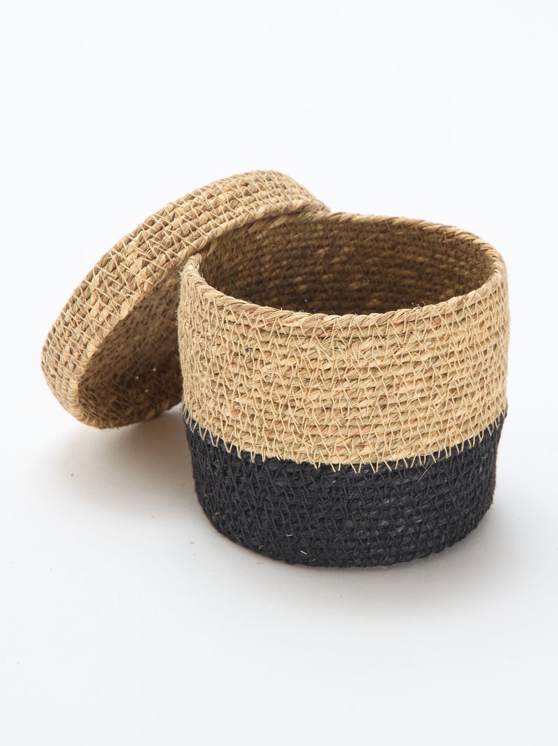 Cesta de almacenamiento con tapa Negro - Kiabi