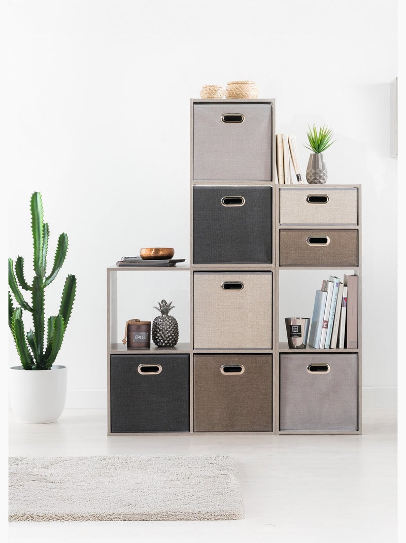 Cesta de almacenamiento plegable, asa de metal. - AFIBEL Beige - Kiabi