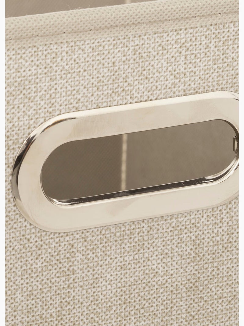 Cesta de almacenamiento plegable, asa de metal. - afibel Beige - Kiabi
