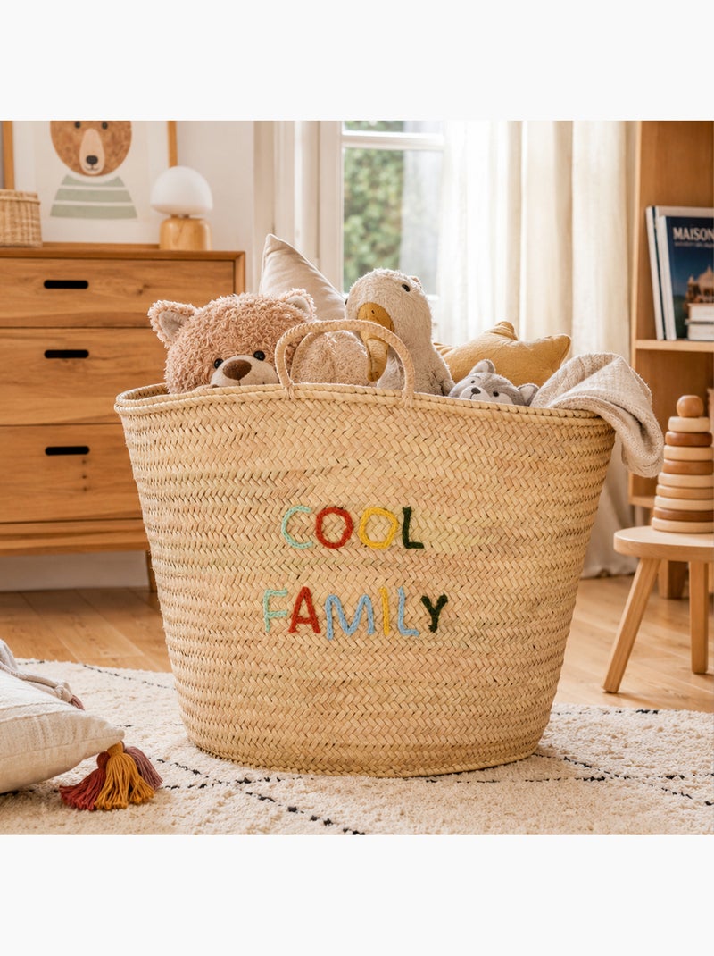 Cesta de almacenamiento trenzada COOL FAMILY Madera natural - Kiabi