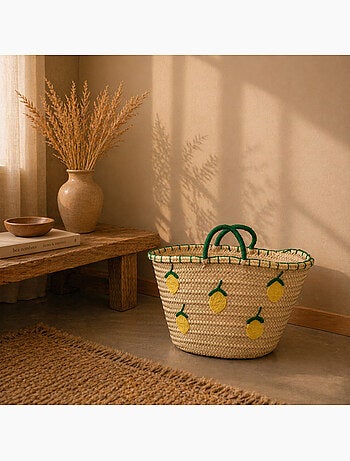 Cesta de limones bordada