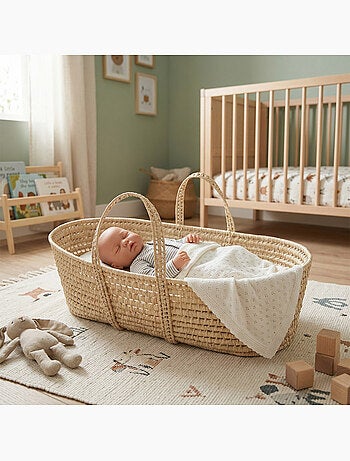 Cesta de moisés de fibras naturales para muñeca | SEVIRA KIDS