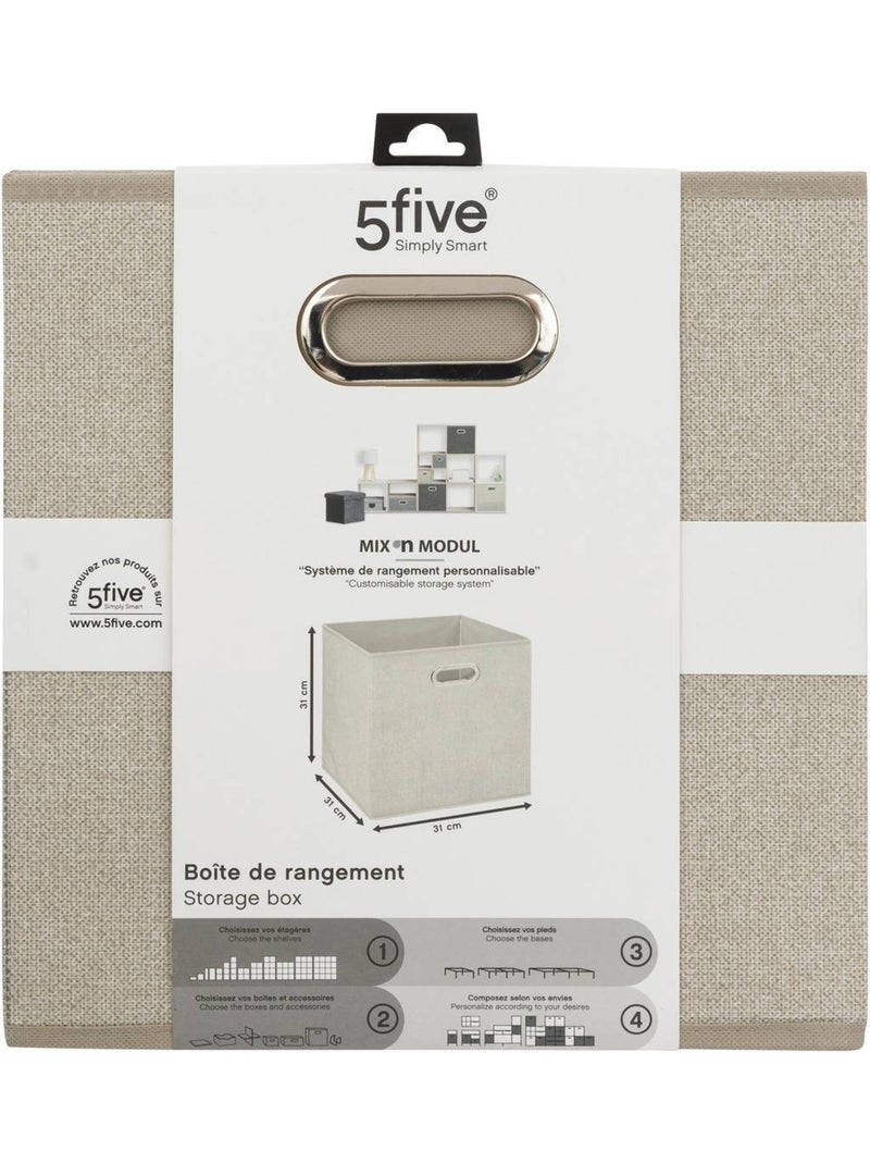 Cesta de tela mix n modul 31x31cm beige jaspeado Beige - Kiabi