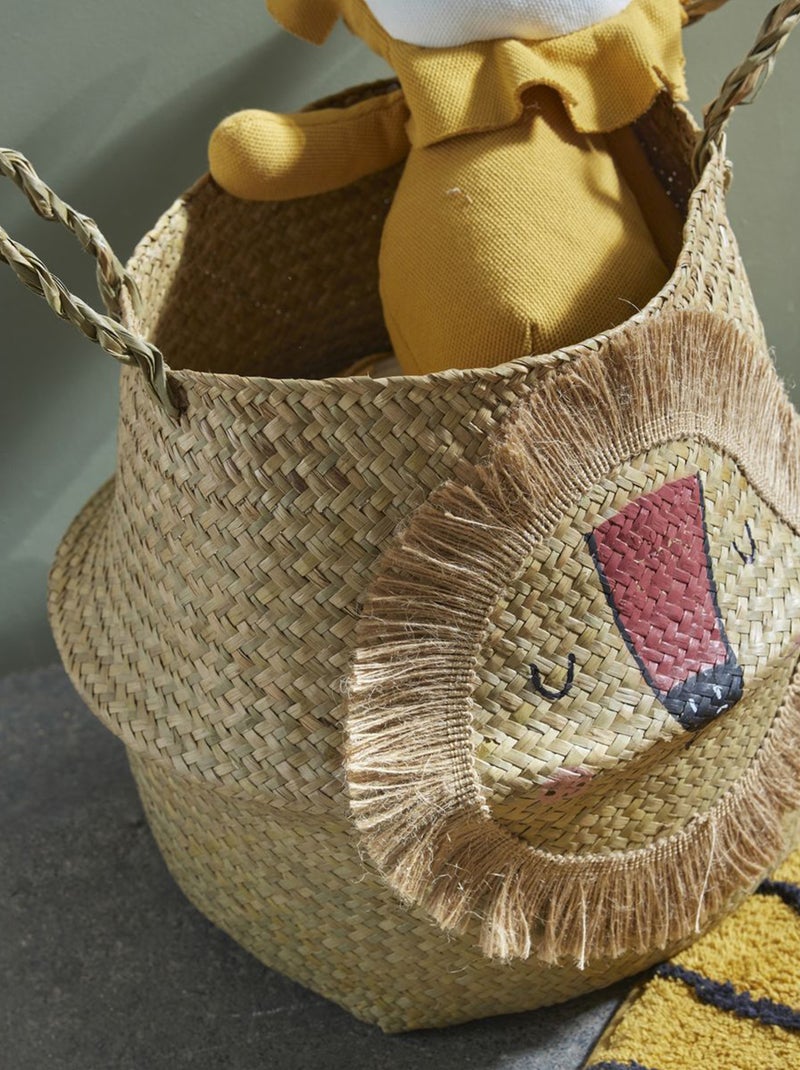 Cesta de yute cabeza de león beige - Kiabi