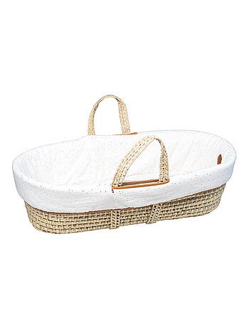 Cesta para bebé con colchón, funda y funda ajustable, puntos dorados | SEVIRA KIDS