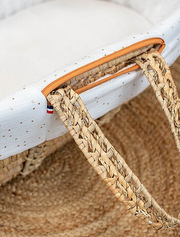 Cesta para bebé con colchón, funda y funda ajustable, puntos dorados | SEVIRA KIDS