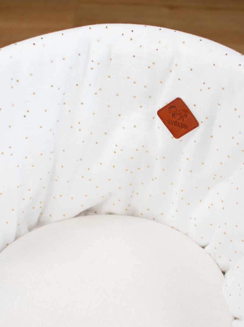 Cesta para bebé con colchón, funda y funda ajustable, puntos dorados | SEVIRA KIDS Blanco dorado - Kiabi