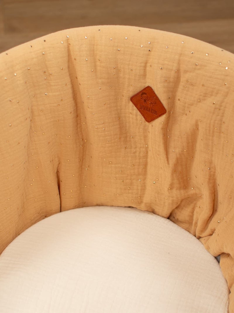 Cesta para bebé con colchón, funda y funda ajustable, puntos dorados | SEVIRA KIDS Taupe/Dorado - Kiabi