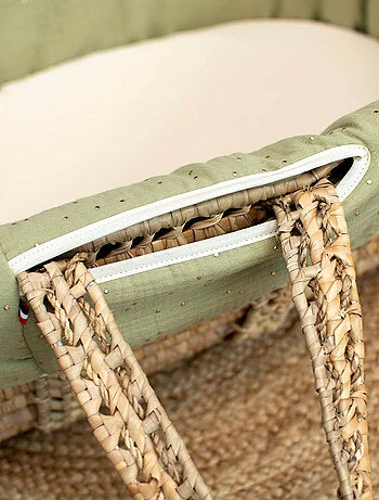 Cesta para bebé con colchón, funda y funda ajustable, puntos dorados | SEVIRA KIDS