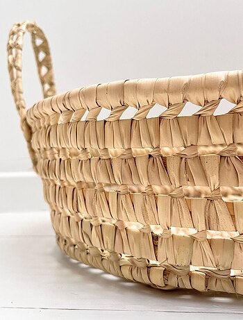 Cesta para cambiar bebé de mimbre ovalada