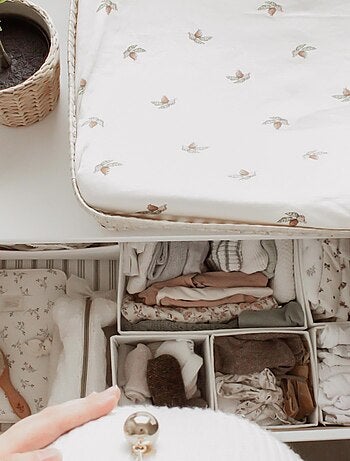 Cesta para cambiar bebé de mimbre rectangular