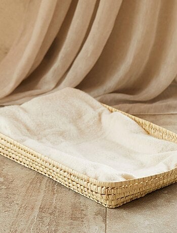 Cesta para cambiar bebé de mimbre rectangular