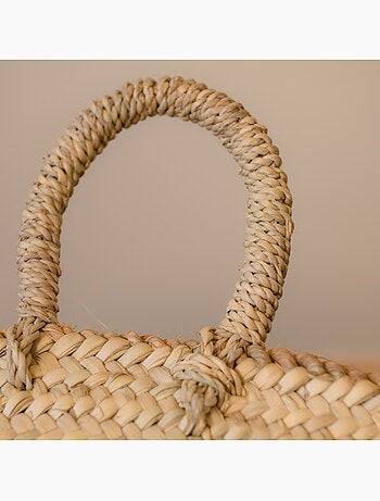 Cesta para troncos con borde de yute xl