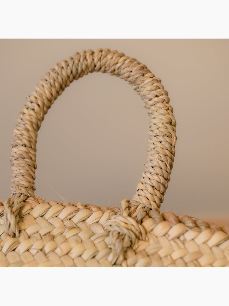 Cesta para troncos con borde de yute XL Madera natural - Kiabi