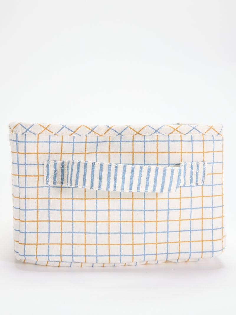Cesta pequeña de almacenamiento de tela Blanco - Kiabi