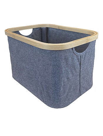 Cesta plegable de tela y bambú