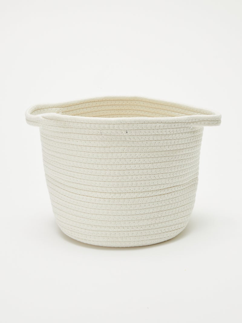 Cesta redonda de esparto 'Arcoíris' Rosa - Kiabi