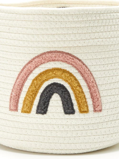 Cesta redonda de esparto 'Arcoíris' - Kiabi
