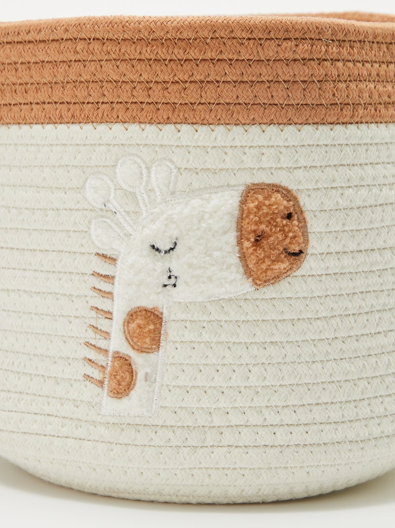 Cesta redonda de esparto 'Jirafa' Verde - Kiabi