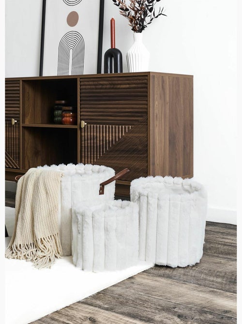 Cestas de almacenaje redondas, efecto piel - AFIBEL - Kiabi