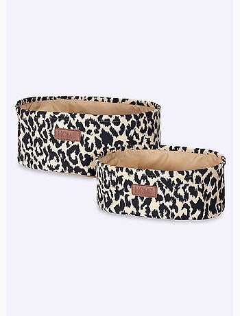 Cestas de almacenamiento de tela con estampado de leopardo - AFIBEL