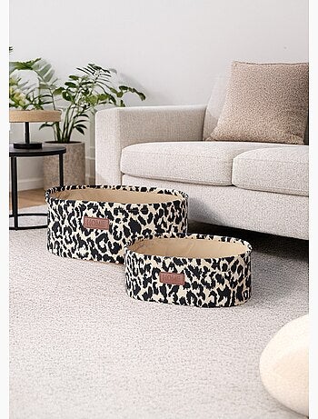 Cestas de almacenamiento de tela con estampado de leopardo - AFIBEL